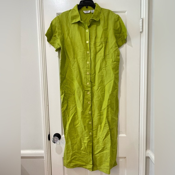 CaRan NY PLUS SIZE Green Collar Short Sleeve Dress - Picture 5 of 13
